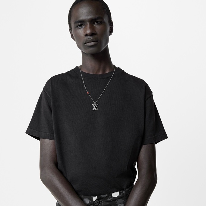 ルイヴィトンユニセックスホワイトゴールドネックレスv683