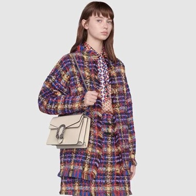 グッチレディースホワイトショルダーバッグu376