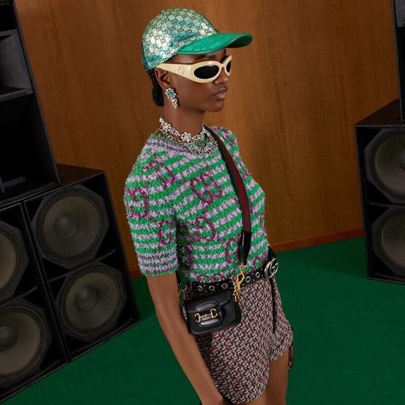 グッチレディースブラックミニバッグu382