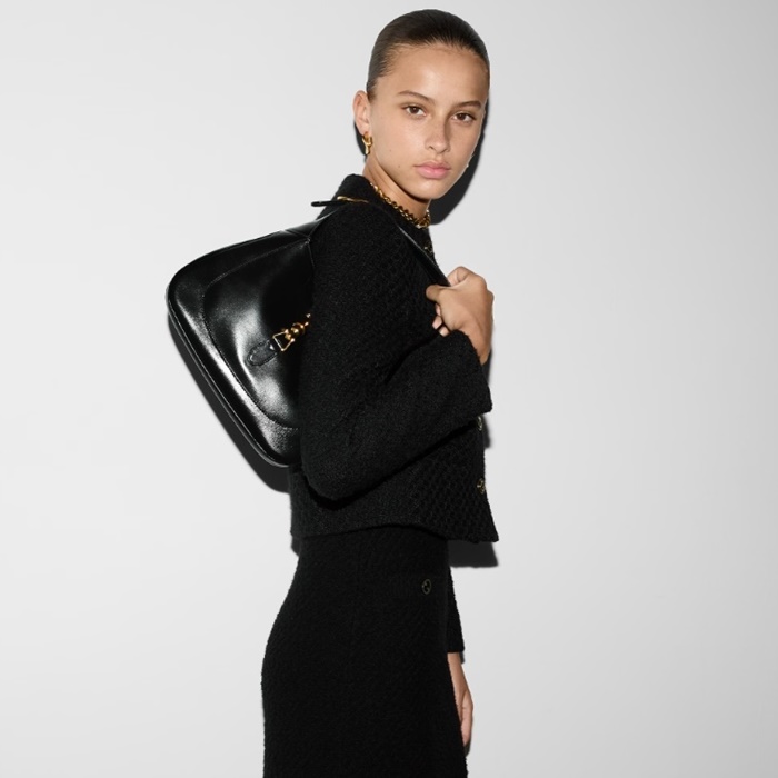 グッチレディースブラックトートバッグu409