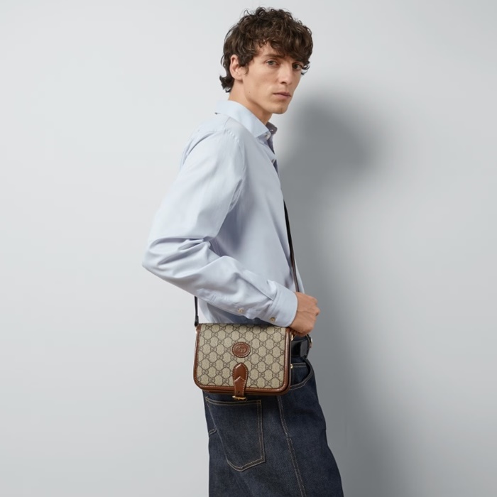 グッチメンズブラウンクロスバッグu429