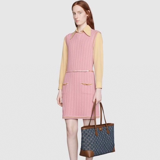 グッチレディースブルーショルダーバッグu441