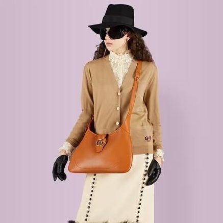 グッチレディースキャメルクロスバッグu443