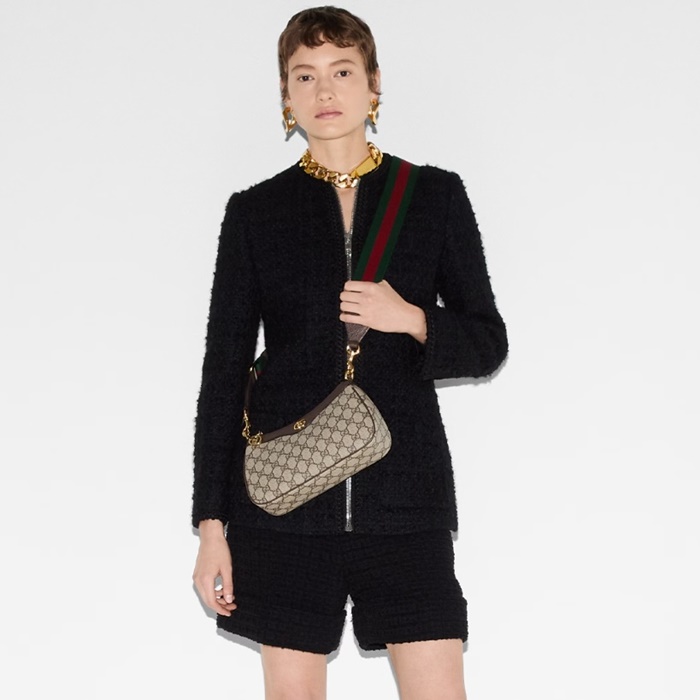 グッチレディースブラウンミニショルダーバッグu451