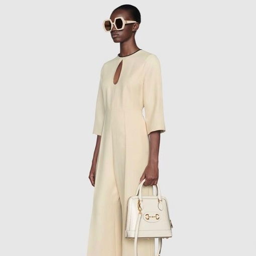 グッチレディースホワイトホースビットトートバッグu481