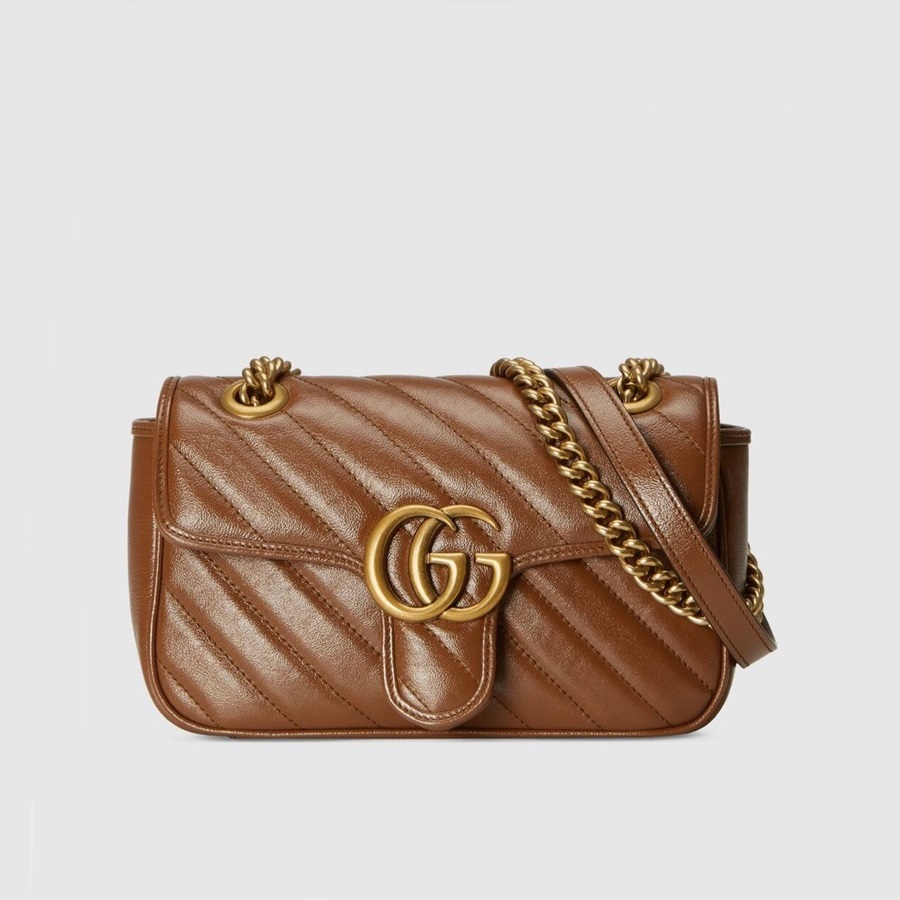 グッチレディースブラウンマーモントバッグu493