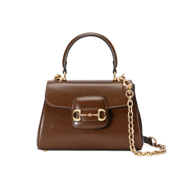 グッチレディースブラウンホースビットクロスバッグu511