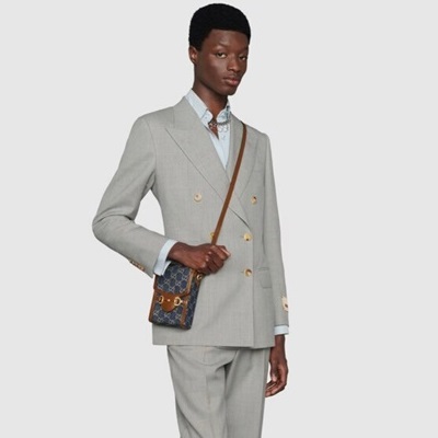 グッチユニセックスブルーミニホースビットフォンバッグu527