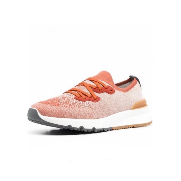 ブルネロクチネリメンズオレンジスニーカーu39