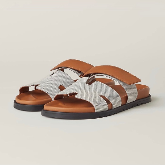 エルメスレディースキャメルスリッパe102