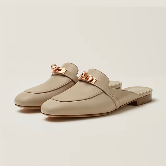 エルメスレディースベージュブローファーe112