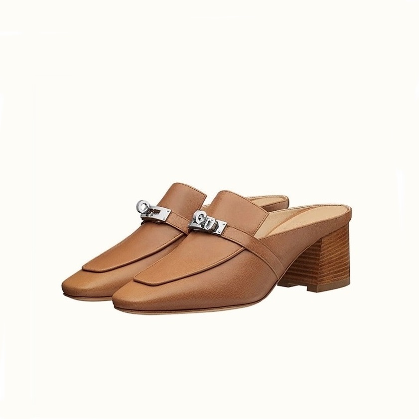 エルメスレディースキャメルブロッサムミュールe119