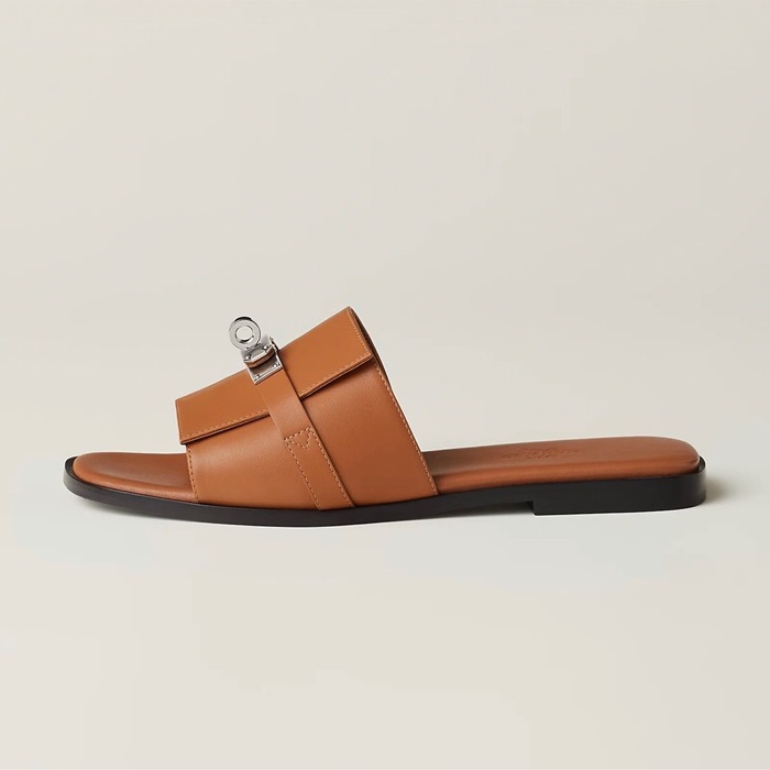 エルメスレディースキャメルケリースリッパe127