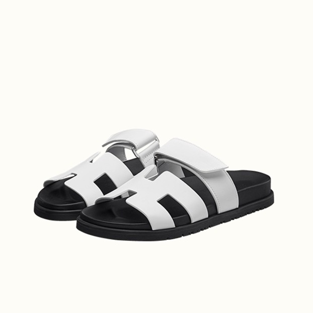 エルメスレディースホワイトスリッパe132