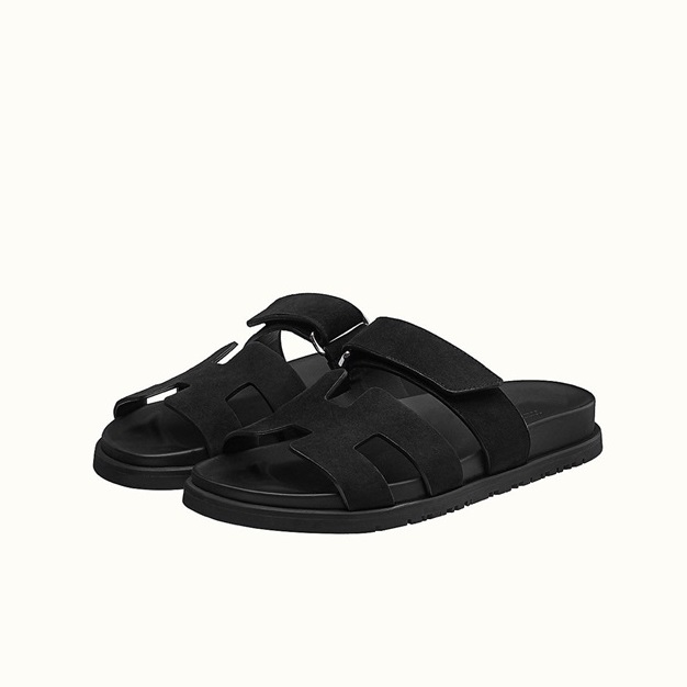 エルメスレディースブラックスリッパe133