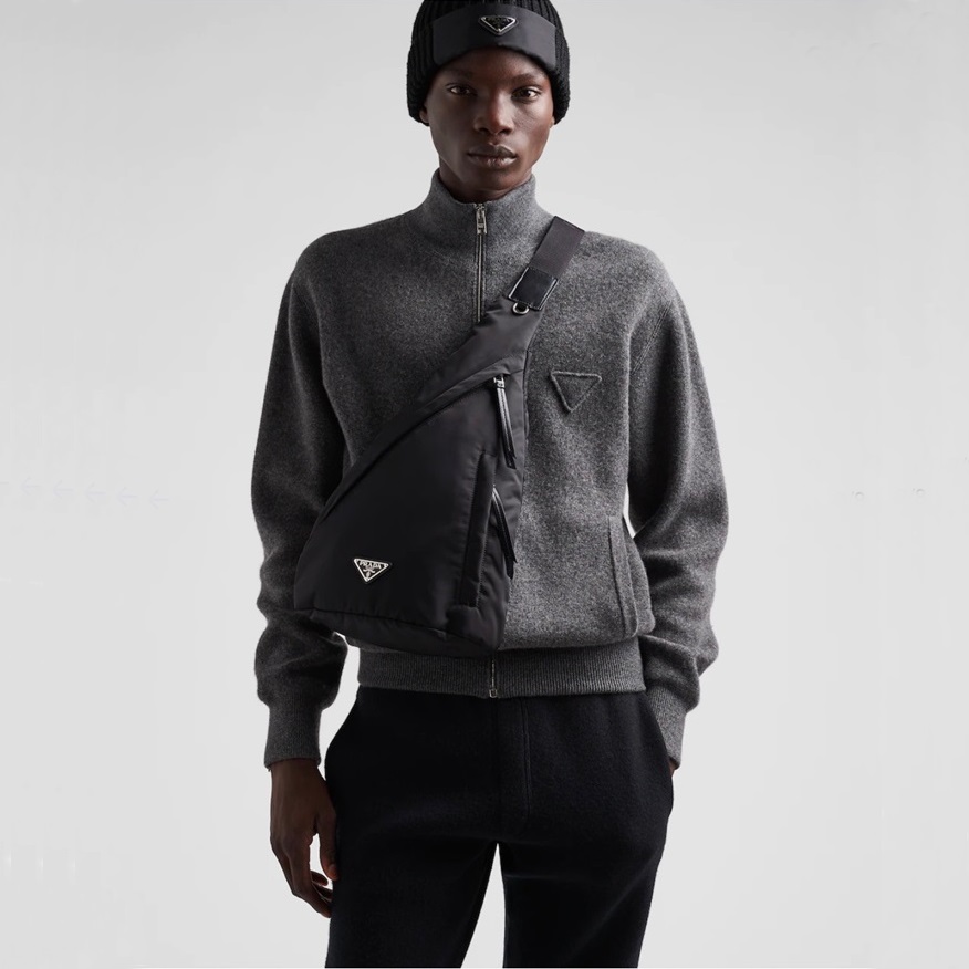 プラダメンズブラッククロスバッグr288