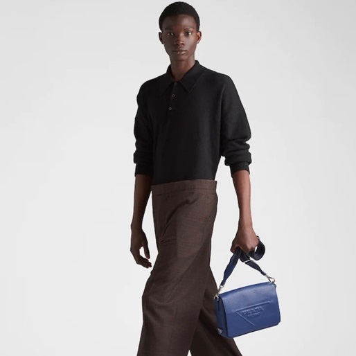 プラダメンズブルークロスバッグr295