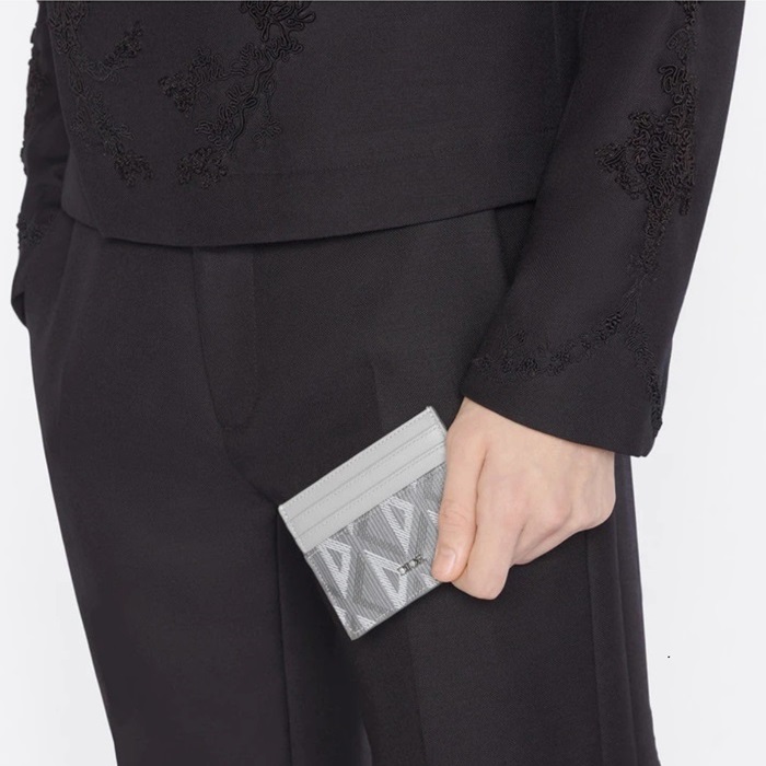 ディオールメンズグレーカードケースi375