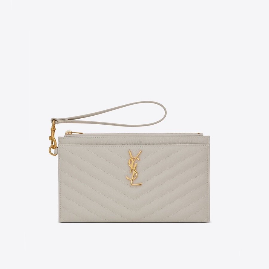 サンローランレディースグレークラッチバッグl348