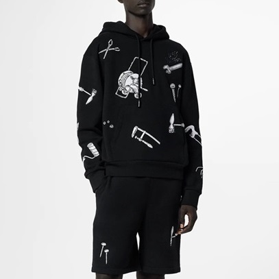 ルイヴィトンメンズブラックフーディv714