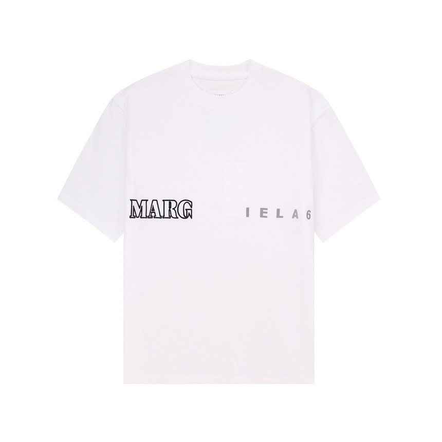 メゾンマルジェラユニセックスクルーネックホワイト半袖Tシャツi137