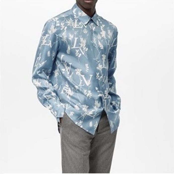 ルイヴィトンメンズブルーシャツv715