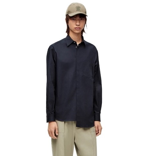 ロエベメンズクラシックネイビーシャツe713