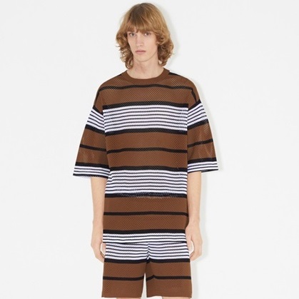 バーバリーメンズブラウンクルーネック半袖Tシャツu148