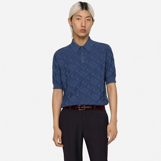 ドルチェ＆ガッバーナメンズブルーポロ半袖Tシャツl442