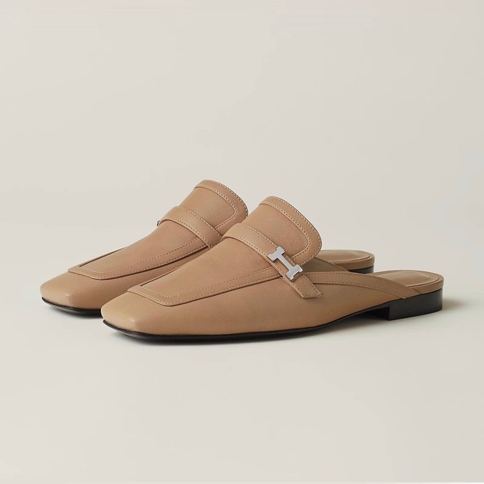 エルメスレディースベージュブローファーe154