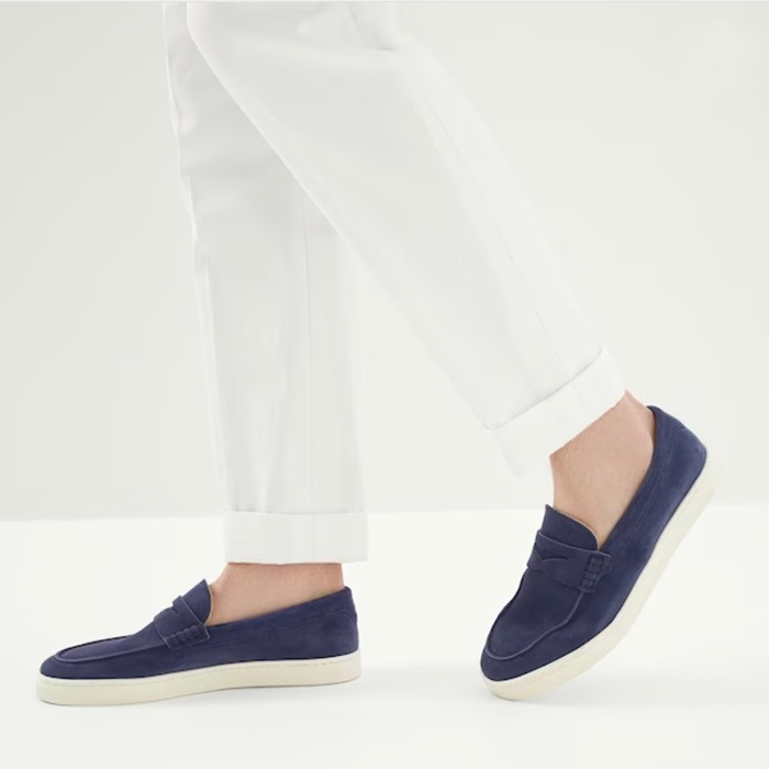 ブルネロクチネリメンズネイビーローファーu42