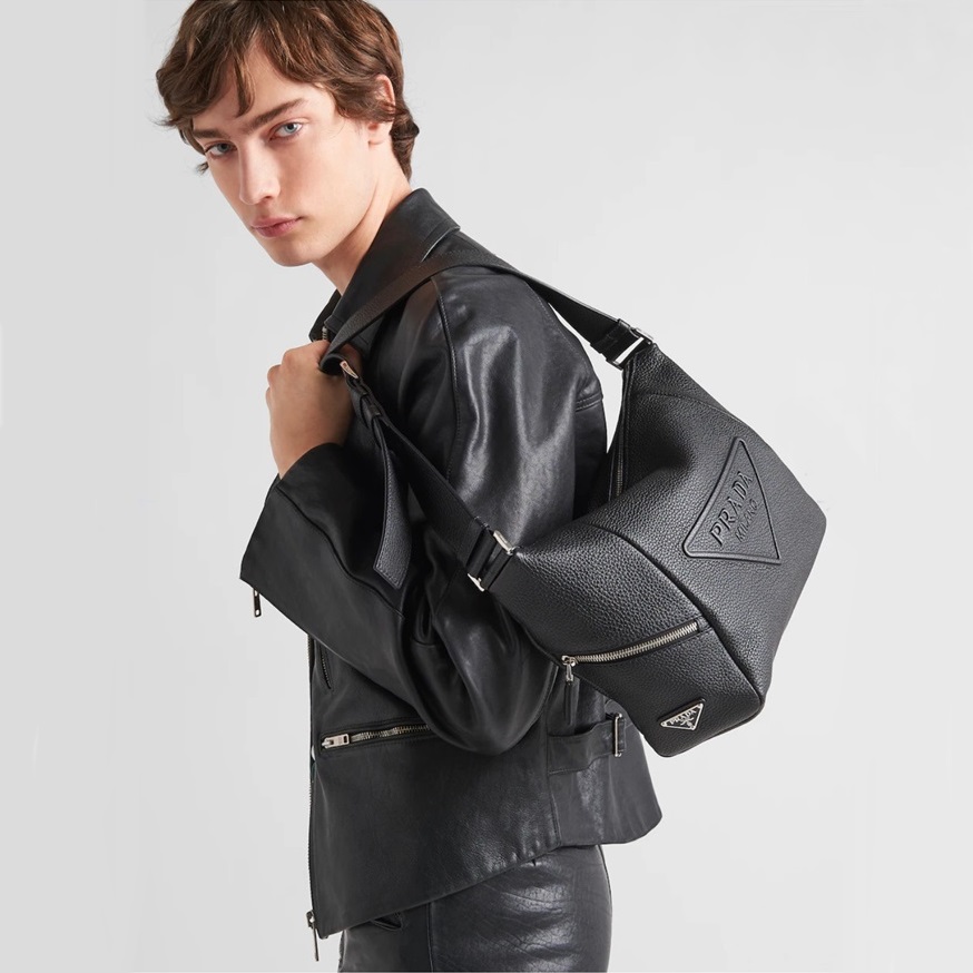 プラダメンズブラッククロスバッグr382