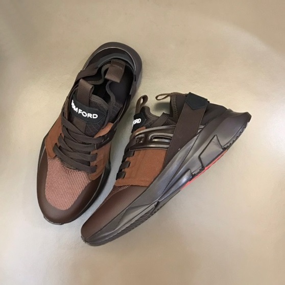 トムフォードメンズカジュアルブラウンスニーカーf49