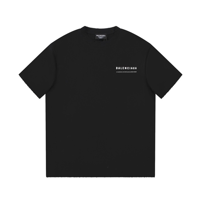 バレンシアガメンズブラッククルーネック半袖Tシャツa302