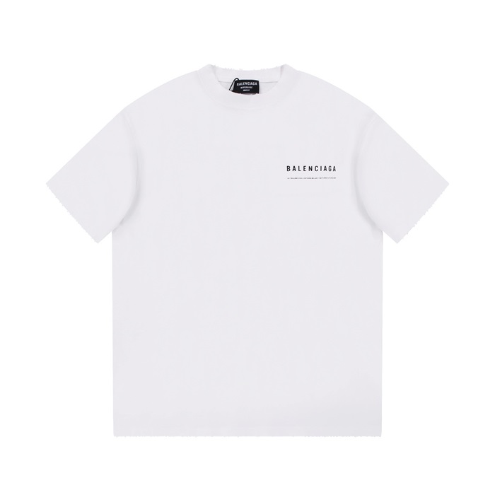 バレンシアガメンズホワイトクルーネック半袖Tシャツa303