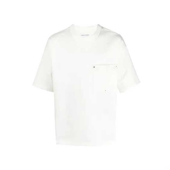 ボッテガヴェネタメンズクルーネックブラック半袖Tシャツv58