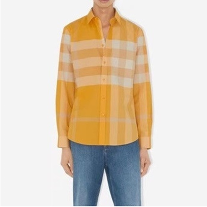 バーバリーメンズベーシックイエローシャツu154