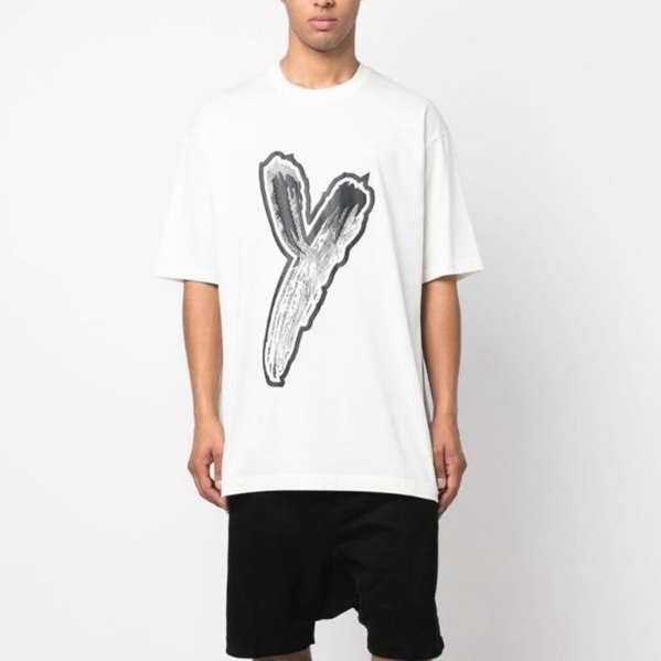 ワイ・スリーメンズホワイトクルーネック半袖TシャツY3y3/0161