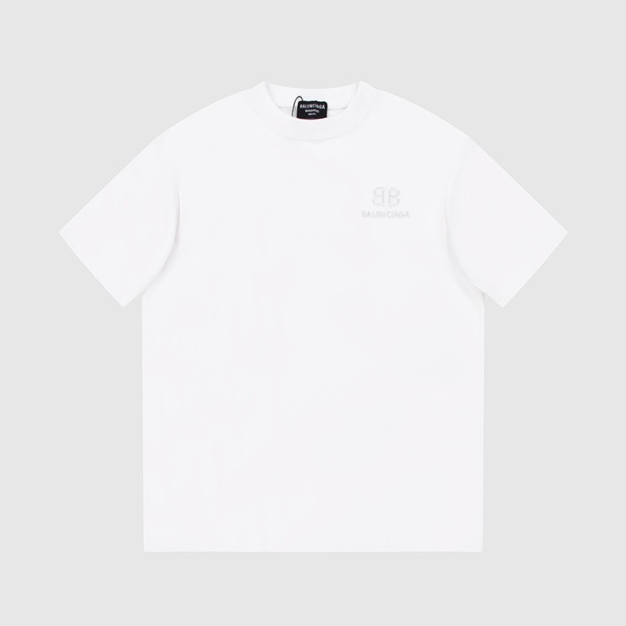 バレンシアガメンズホワイトクルーネック半袖Tシャツa316