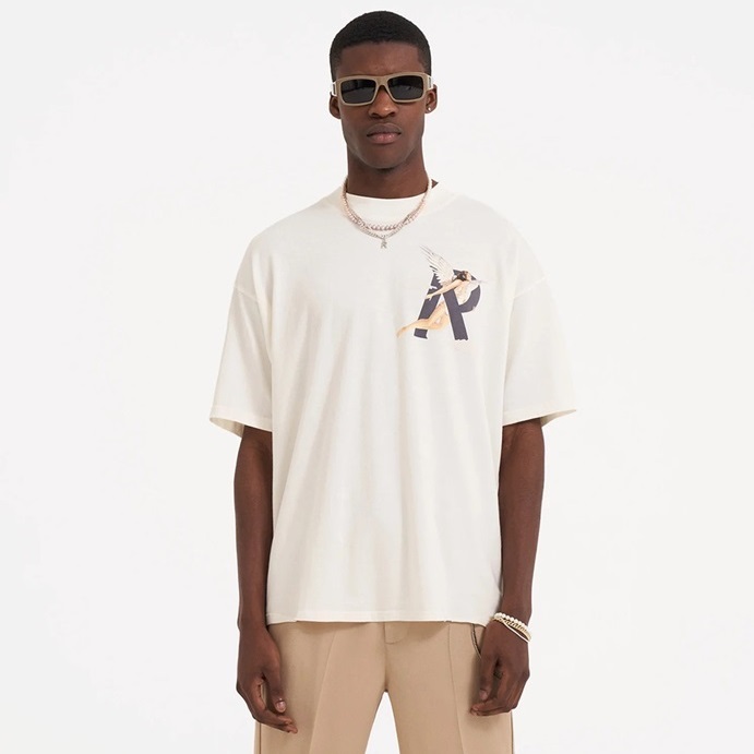 レプレゼントメンズアイボリークルーネック半袖Tシャツe78