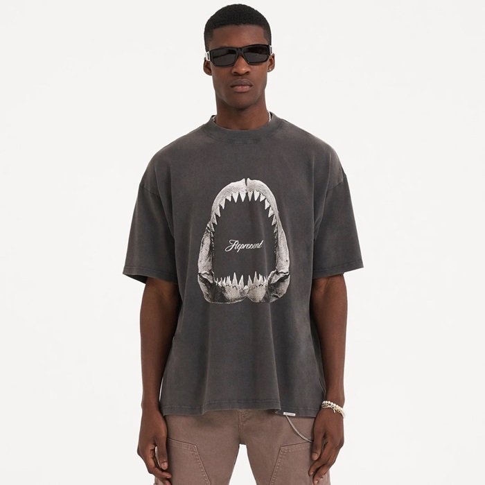 レプレゼントメンズグレークルーネック半袖Tシャツe81