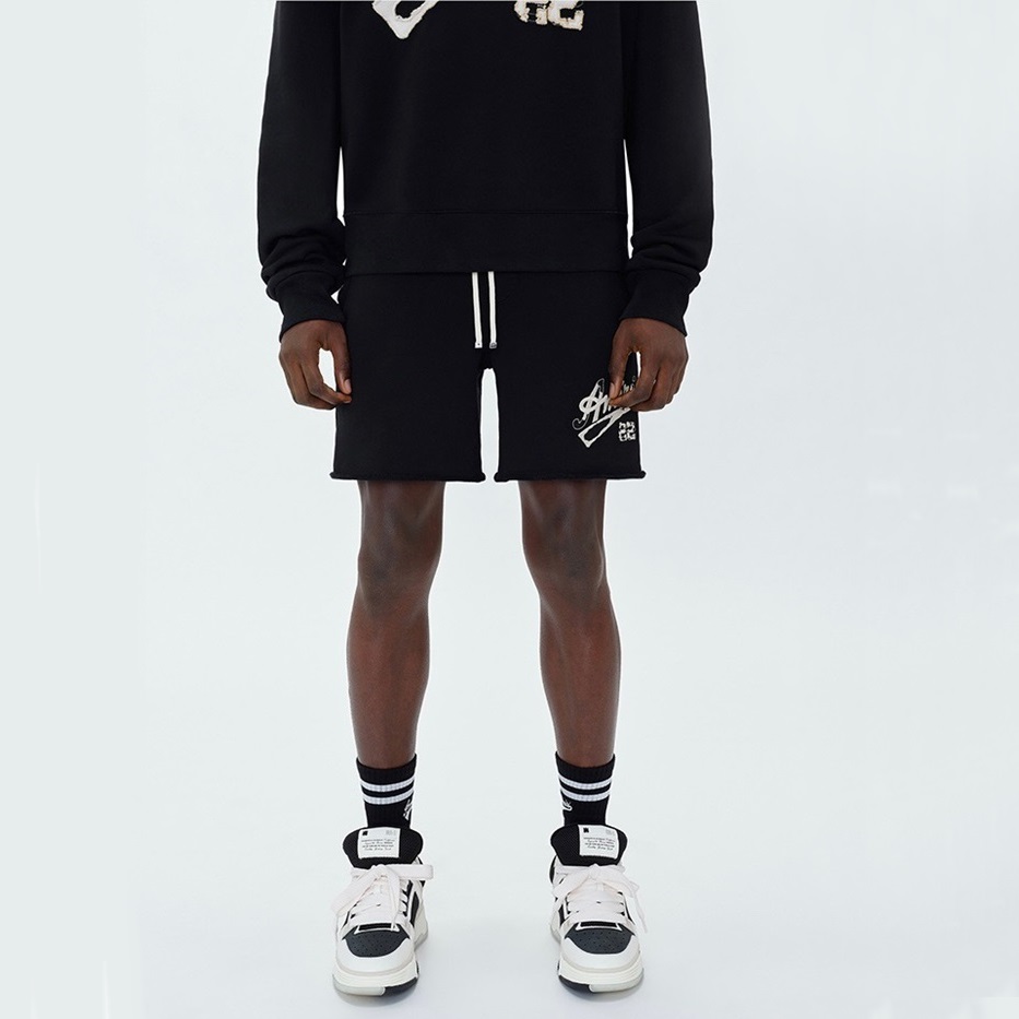 アミリメンズブラックショートパンツr117