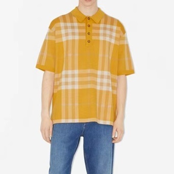 バーバリーメンズイエローポロ半袖Tシャツu156