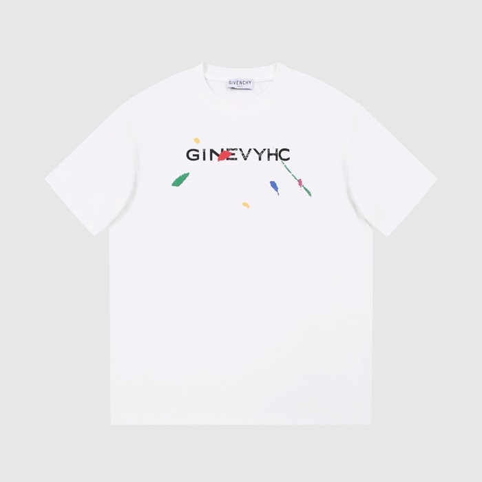 ジバンシィメンズクルーネックホワイト半袖Tシャツi234