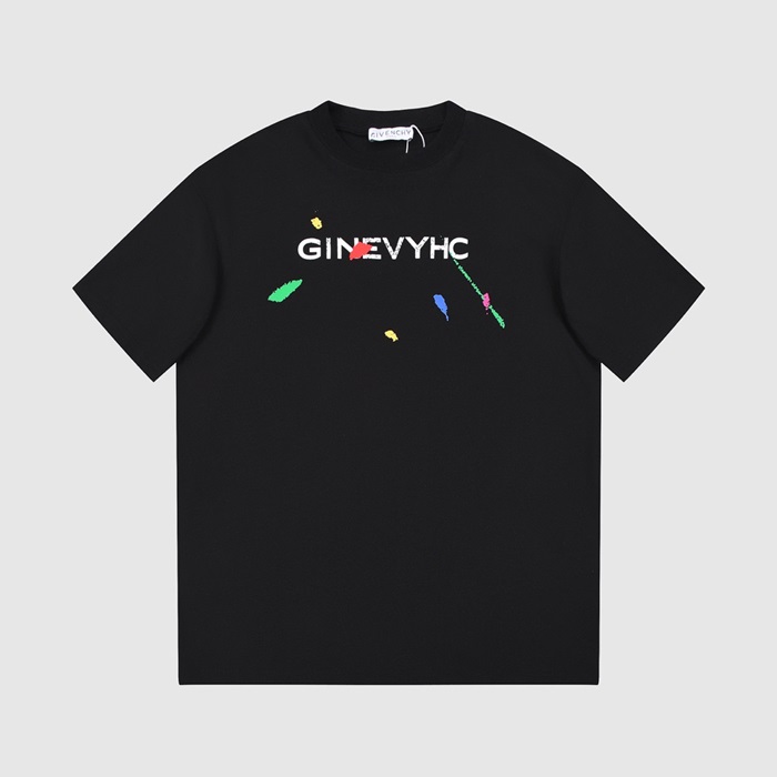 ジバンシィメンズクルーネックブラック半袖Tシャツi235