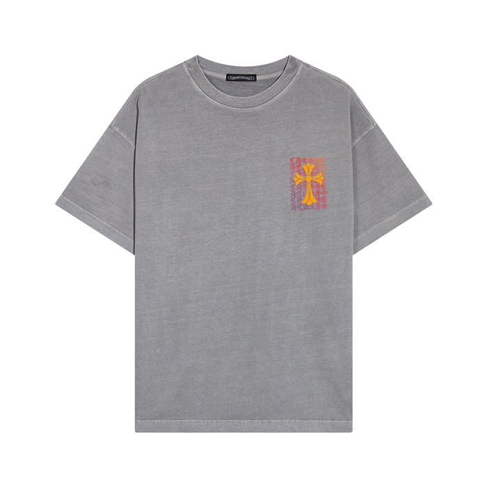 クロムハーツメンズグレークルーネック半袖Tシャツh126