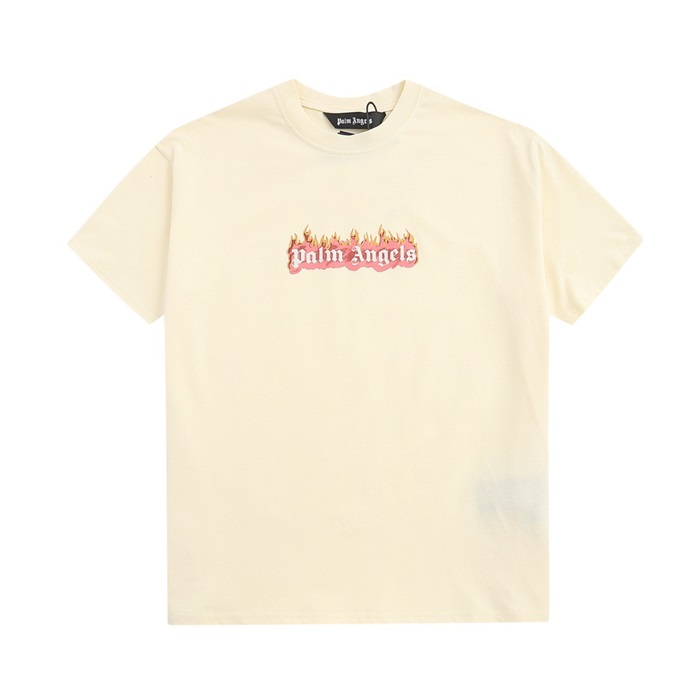 パームエンジェルスメンズアイボリークルーネック半袖Tシャツm401