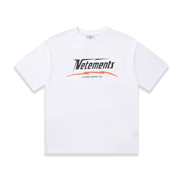 ヴェトモンユニセックストレンディホワイト半袖Tシャツt337