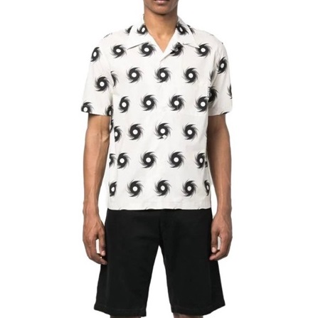 パームエンジェルスメンズホワイトクルーネック半袖Tシャツm402