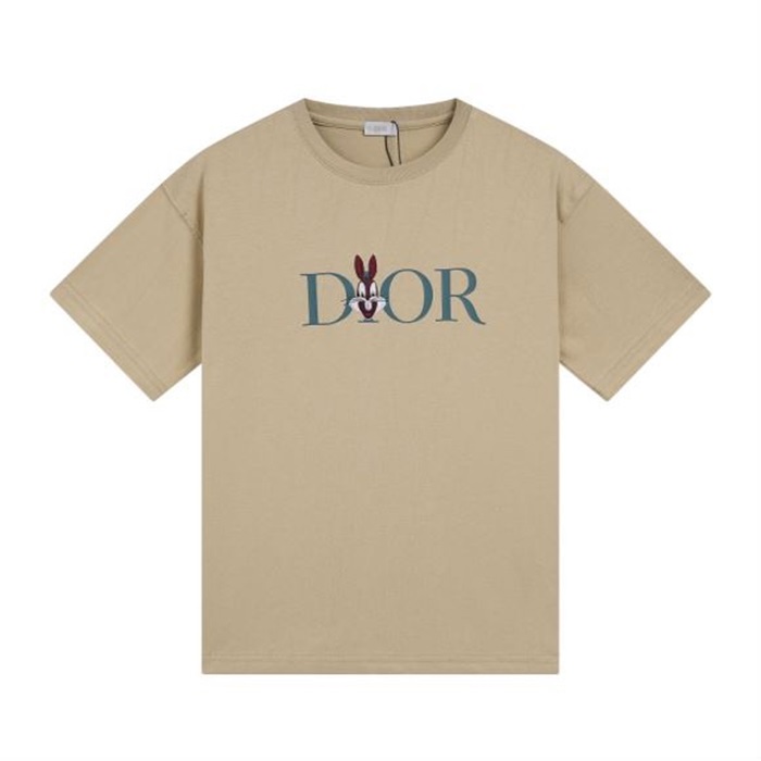 ディオールメンズキャメルクルーネック半袖Tシャツi438